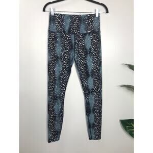 Varley Blue White Pattern Legging Womens Small Active Gym Girl Sporty